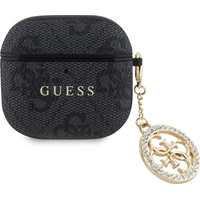 Guess 4G Script PC/PU Charm pouzdro AirPods 4 černé - Pouzdra