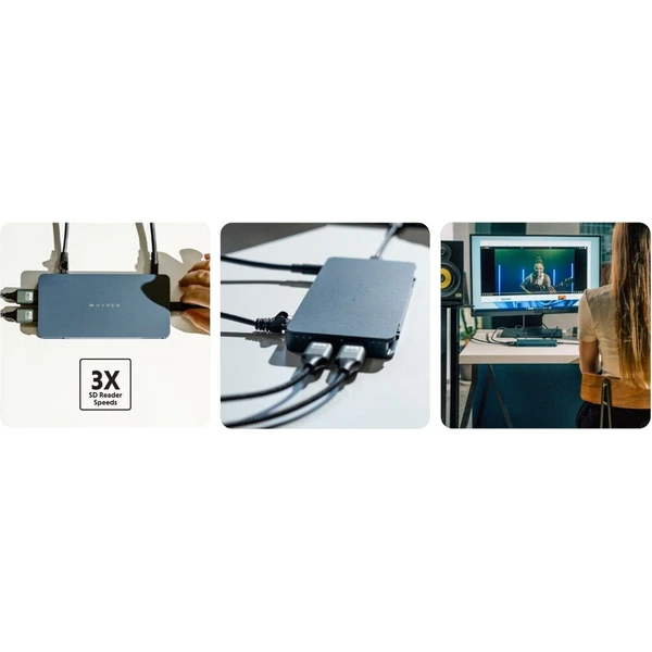 Hyper® EcoSmart™ Universal Silicon Motion® USB-C 10v1 Dual HDMI dokovací stanice - USB huby - Obrázek 0e10817cd33a44359ee4f3e6ce1540a1