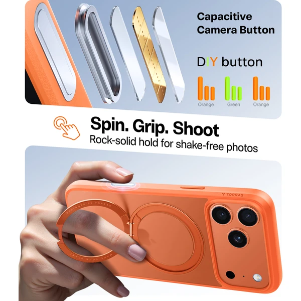Torras Ostand Pro MagSafe kryt iPhone 17 Pro Max energy orange - Pouzdra - Obrázek 0e547f7c3ba641838740e3d523253351
