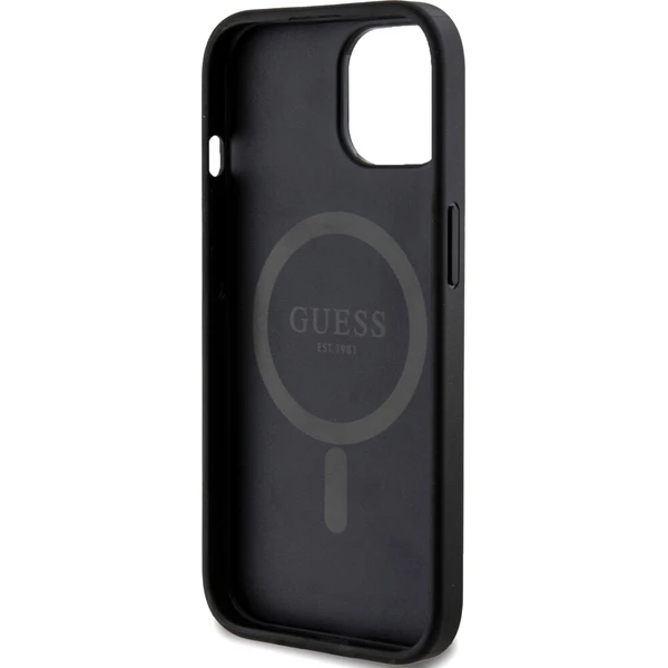 Guess PU Leather 4G Colored Ring MagSafe kryt iPhone 15 černý - Pouzdra - Obrázek 0e627e8e6c474e49a12585811f0f7e96