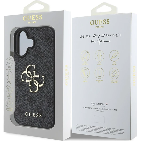 Guess PU 4G Metal Logo kryt pro iPhone 16 Plus šedý - Pouzdra - Obrázek 0e7ee36165bf415d91c52980f5f9a4b2