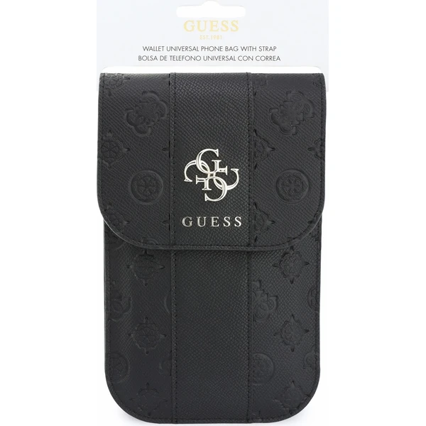 Guess PU 4G Peony Stripe Metal Logo taška na telefon černá - Pouzdra - Obrázek 0e8e8eda169f46e1a1ee903eb7afee57