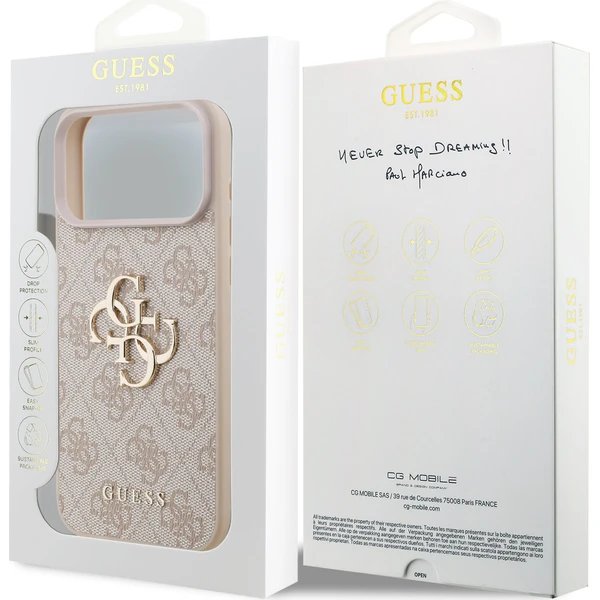 Guess PU 4G Metal Logo kryt iPhone 18 Pro Max růžový - Pouzdra - Obrázek 0e93a4b4158348589184a826bf0ecb92