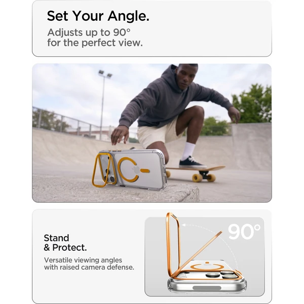 Spigen Ultra Hybrid Optik S MagSafe kryt iPhone 18 Pro/17 Pro clear orange - Pouzdra - Obrázek 0e9c31b27a4f42c98a9679f423802a2c