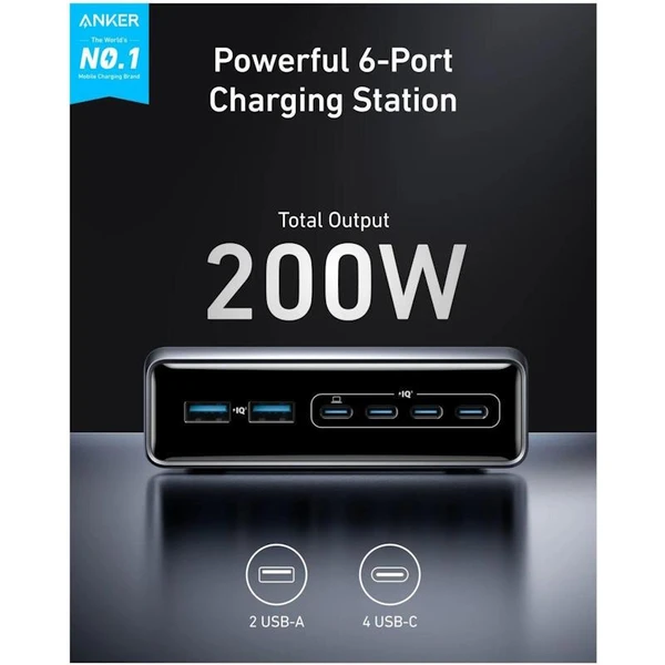 Anker nabíjecí stanice Prime 200W 4xUSB-C, 2xUSB černá - Nabíječky - Obrázek 0eb3fb1483ae4dda958d26d6ef79cc55