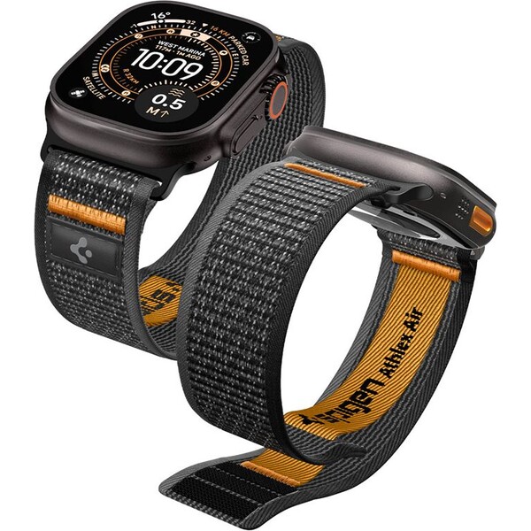 Spigen Athlex Air 2 Active řemínek Apple Watch 49/46/45/44mm černý/oranžový
