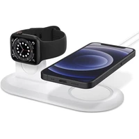 Spigen 2v1 MagFit Duo stojánek pro Apple Watch a iPhone bílý - Stojánky