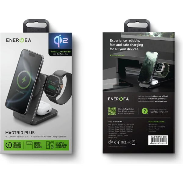 ENERGEA MagTrio Plus 3v1 Foldable (Qi2) MagSafe nabíječka černá - Nabíječky - Obrázek 100a6ef66cab4eee87c693918934a749