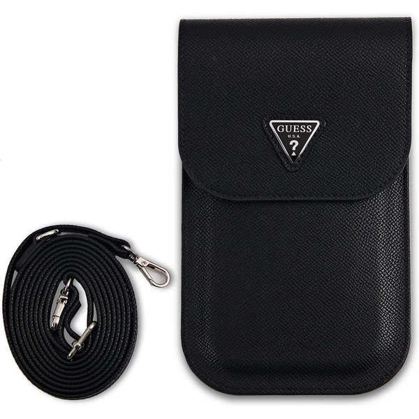 Guess PU Grained Triangle Logo taška na telefon černá - Pouzdra - Obrázek 1025663213024a10ad642f4dc04e79fc