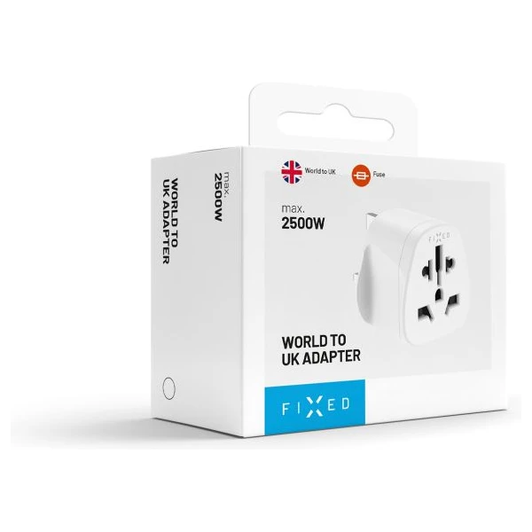 FIXED UK adaptér pro zapojení UK, US, AUS nabíječek do UK zásuvek bílý - Nabíječky - Obrázek 1039ece5974b418ea9fb92fb76d1c119