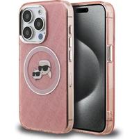Karl Lagerfeld IML K&CH Heads Repeated Logo MagSafe kryt iPhone 15 Pro Max růžový - Pouzdra