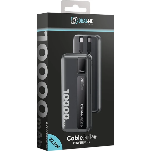 OBAL:ME CablePulse Powerbanka 10000mAh, 22,5W černá - Powerbanky - Obrázek 1054aa14edd142eca27abd4dedb2bf69