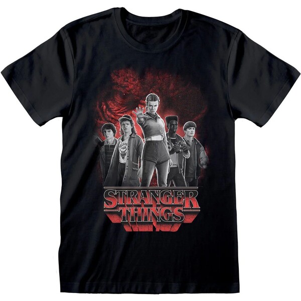Tričko Stranger Things - Group With Vecna S Černá
