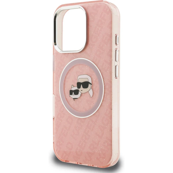 Karl Lagerfeld IML K&CH Heads Repeated Logo MagSafe kryt iPhone 16 Pro Max růžový - Pouzdra - Obrázek 108b99653d9b4689b62248117dfcddc0