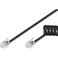 PremiumCord RJ14/RJ14 telefonní kabel 2m černý - Kabely a redukce