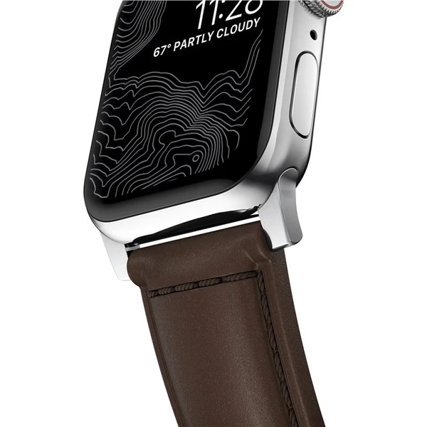 Nomad Traditional kožený řemínek Apple Watch Ultra (49mm) 8/7 (45mm)/6/SE/5/4 hnědý/stříbrné přezky - Řemínky - Obrázek 10a337fb21d14adc936fb8f446a9c8f1