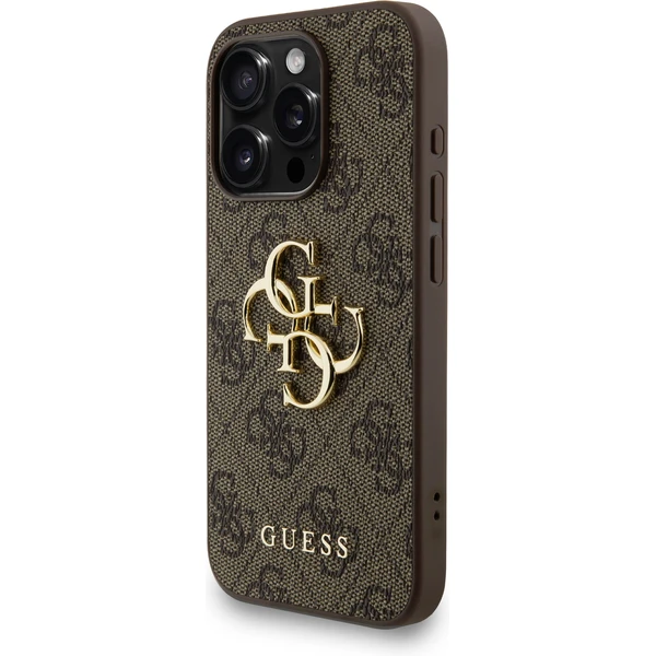 Guess PU 4G Metal Logo Strap kryt iPhone 15 Pro Max hnědý - Pouzdra - Obrázek 10a7798418bf428bb2a9ddf2d0fd44a8
