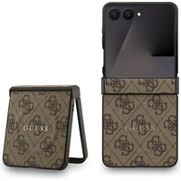 Guess PU Leather 4G Colored Ring Magnetic kryt Samsung Galaxy Z Flip 7 hnědý - Pouzdra