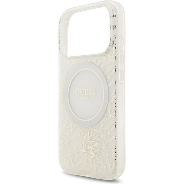 Guess IML Flowers Allover Strap MagSafe kryt iPhone 17 Pro bílý - Pouzdra - Obrázek 10b01046bb3b4cffadf7630448032f9a