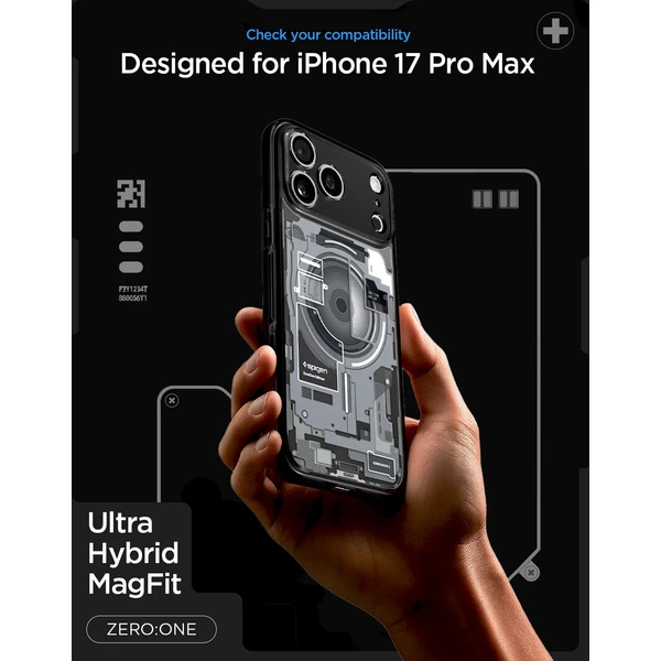 Spigen Ultra Hybrid MagSafe kryt iPhone 18 Pro Max/17 Pro Max zero one black - Pouzdra - Obrázek 10bc5d48c50e418fbcc3320b3fd96c35