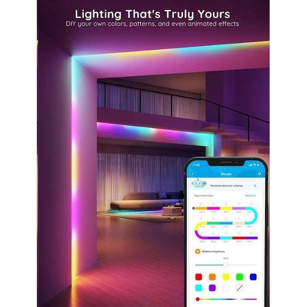 Govee WiFi RGBIC Smart PRO LED pásek 10m - LED pásky - Obrázek 10c659dbc68043aa92b34b661f8147d7