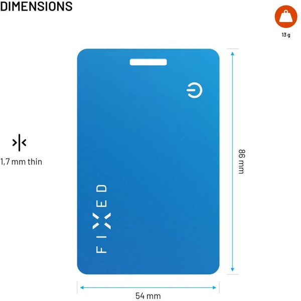 FIXED Tag Card 2 smart tracker s Find My a bezdrátovým nabíjením, modrý - Lokátory - Obrázek 10c72e0bd68f477f8a64471d1c856b43