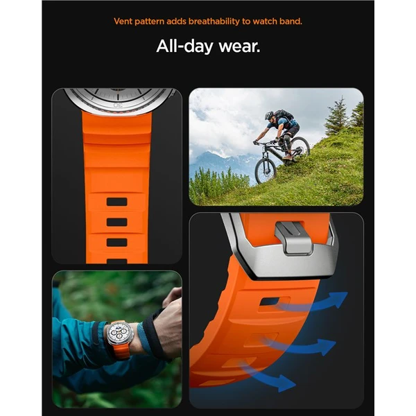 Spigen Silicone Band řemínek Samsung Galaxy Watch8/Classic 46mm/44mm/40mm oranžový - Řemínky - Obrázek 1117810a9036432aae3e1f03ee339dba