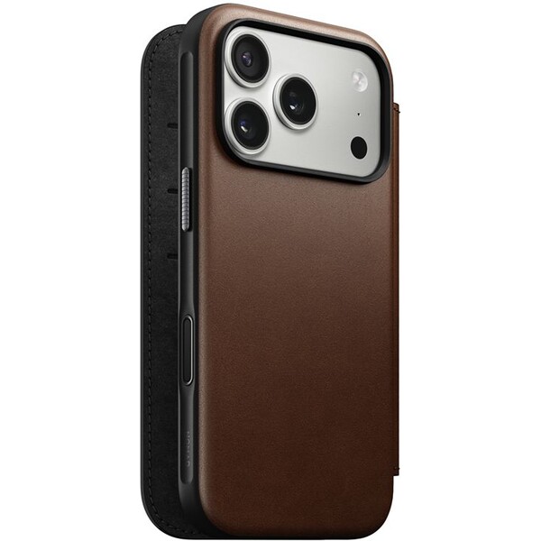Nomad Modern Leather Folio MagSafe kožené pouzdro iPhone 17 Pro Brown