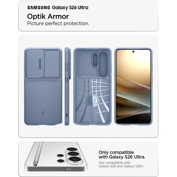 Spigen Optik Armor kryt Samsung Galaxy S26 Ultra modrý - Pouzdra - Obrázek 1146bae4436f4ca9a272bbfd9dce6a41