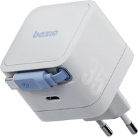 ENERGEA Bazic GoPort GaN nabíječka s integrovaným USB-C zatahovacím kabelem (35W) bílá - Nabíječky