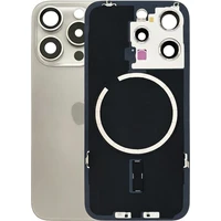 Náhradní zadní sklo pro iPhone 15 Pro přírodní titan - Náhradní zadní skla