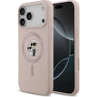 Karl Lagerfeld Liquid Silicone Karl and Choupette MagSafe kryt iPhone 17 Pro Max růžový - Pouzdra