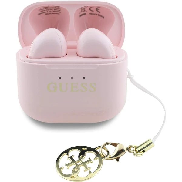 Guess Classic Logo Charm TWS bezdrátová sluchátka růžová - Sluchátka - Obrázek 1204de4c53e94e8a84130a755207ae62