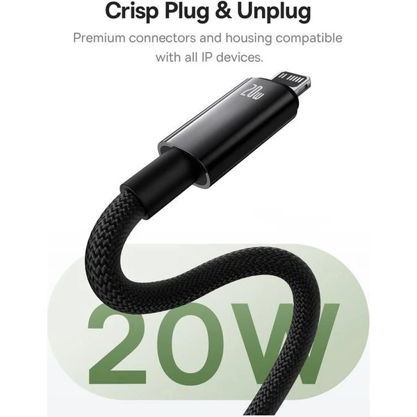 Baseus Tungsten Gold USB-C/Lightning magnetický napájecí kabel 20W 1m černý - Kabely a redukce - Obrázek 122R000K01