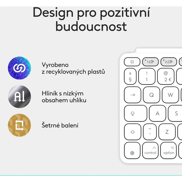 Logitech Keys to go 2 Apple bezdrátová US klávesnice šedá - Klávesnice - Obrázek 1245000J01