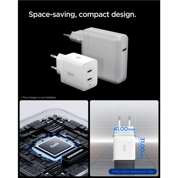 Spigen Essential 47W USB-C nabíječka (EE472EU) bílá - Nabíječky - Obrázek 128e806a79d145c2898a2aee27cabc3a