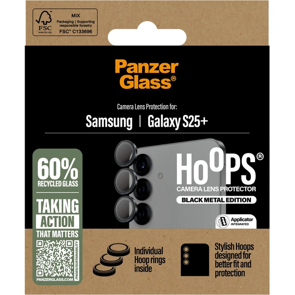 PanzerGlass® Hoops® Samsung Galaxy S25+ černé ochranné kroužky pro čočky fotoaparátu - Ochranné folie a skla - Obrázek 12FC000J01