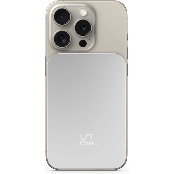 iWant 3000mAh Aluminium Mag+  MagSafe bezdrátová powerbanka stříbrná - Powerbanky - Obrázek 12QC000L01