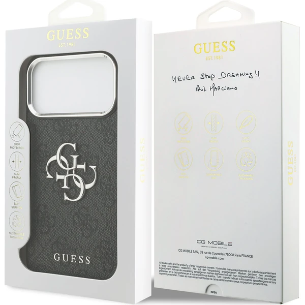 Guess PU 4G Metal Logo kryt iPhone 17 Pro Max stříbrný/černý - Pouzdra - Obrázek 12b97539fd0144b19f79c4ddfc6428aa