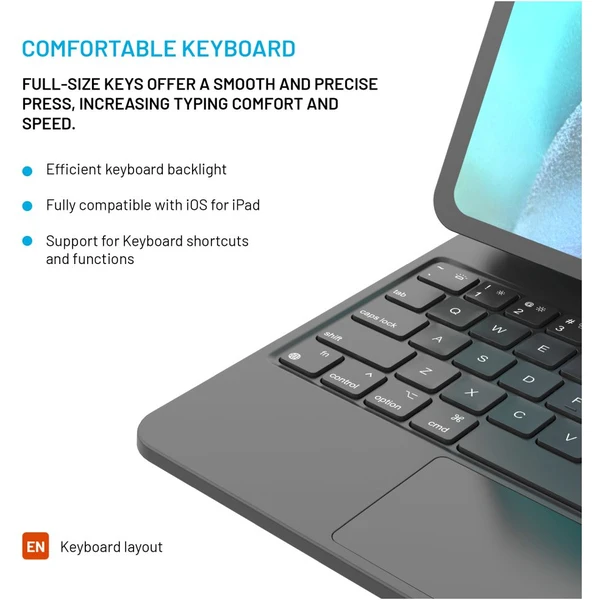 FIXED Typee pouzdro s bezdrátovou klávesnicí iPad Pro 11" (18-22)/iPad Air 11" (20-26), EN, černá - Pouzdra s klávesnicí - Obrázek 12d290c952b24ad694dbc7b46e1d73ec