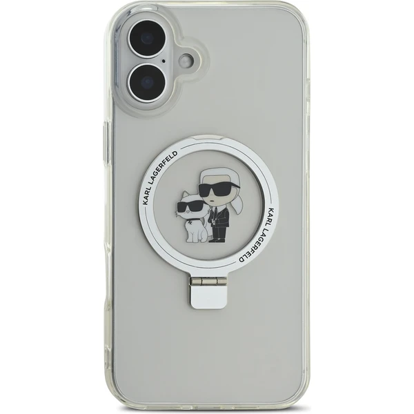 Karl Lagerfeld Ringstand Karl and Choupette MagSafe kryt pro iPhone 16 Plus bílý - Pouzdra - Obrázek 12e76bbe960d43768a33b3c06f093e9e