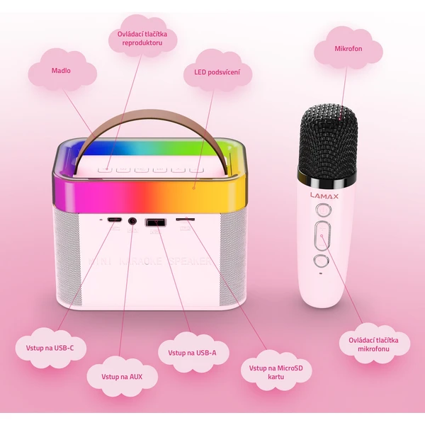LAMAX KaraokeKid1 dětské karaoke růžové - Reproduktory - Obrázek 12eac40695a84e37962405344915cf2f