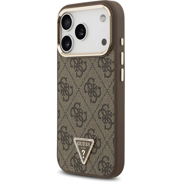 Guess PU Leather 4G Triangle Logo Gold Frame MagSafe kryt iPhone 17 Pro hnědý - Pouzdra - Obrázek 12f1371f6f834b39ba9d1592e209df5d