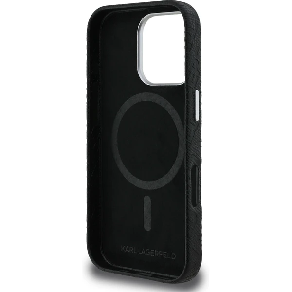 Karl Lagerfeld Grained PU Repeated Logo MagSafe kryt iPhone 16 Pro černý - Pouzdra - Obrázek 130ae145180046d0a1cad9b057f5c01a