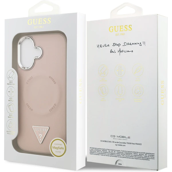 Guess PU Leather Triangle Logo MagSafe kryt iPhone 17 růžový - Pouzdra - Obrázek 1324f45d4e7f4802898a50d2df9c4310