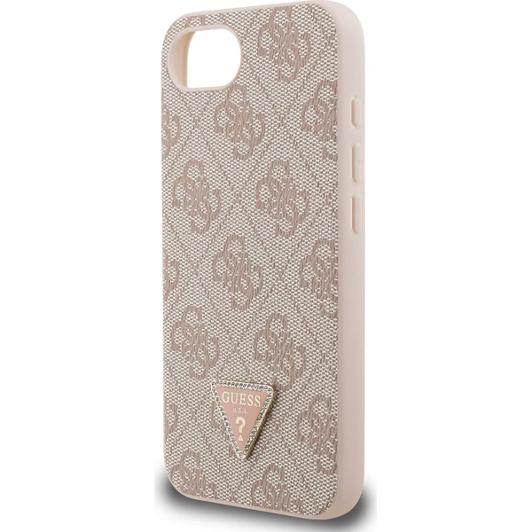 Guess PU 4G Strass Triangle Metal Logo kryt iPhone 17e/16e růžový - Pouzdra - Obrázek 134c06367b064d9b967cc550c2475636