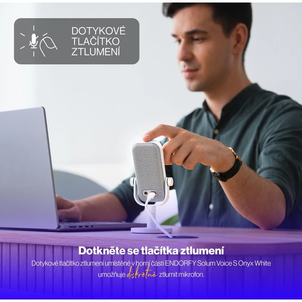Endorfy Solum Voice S Onyx streamovací mikrofon bílý - Mikrofony - Obrázek 135B000J01