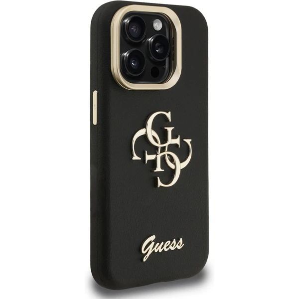 Guess PU Grained 4G Logo Stand Camera Frame kryt iPhone 15 Pro černý - Pouzdra - Obrázek 135a327549ed432a8518892e27483403