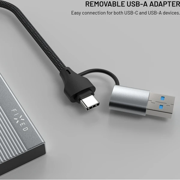 FIXED 4-portový hliníkový USB-C HUB Port s USB-A adaptérem vesmírně šedý - USB huby - Obrázek 137dfb98aecd4115a2dd1d1eb96387e6