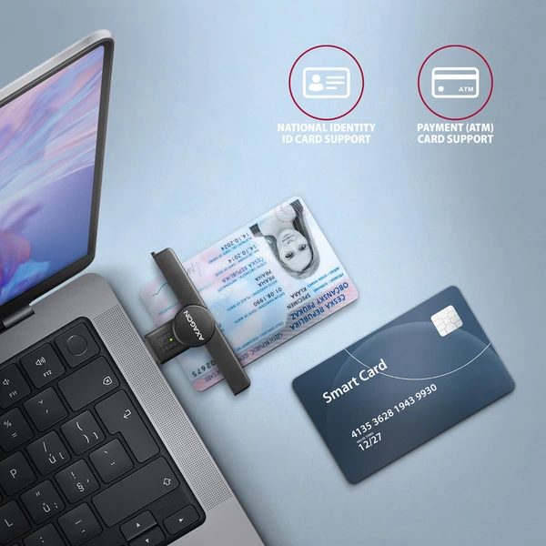 AXAGON CRE-SMPA USB-A PocketReader čtečka kontaktních karet Smart card - Čtečky paměťových karet - Obrázek 13P0000K01
